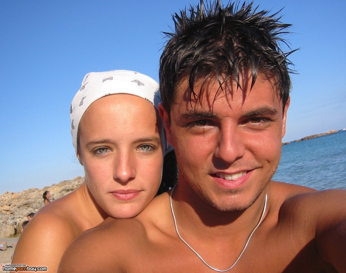 Real amateur couple at vacation picture