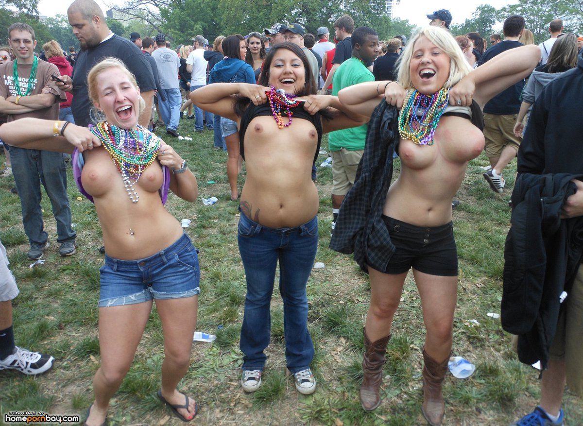 Chicks at a music festival.