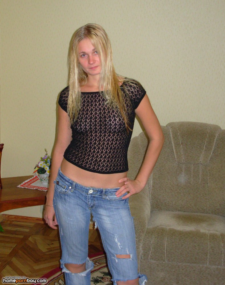 Russian amateur blonde wife