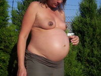 Preggo outdoor girlfriend twink